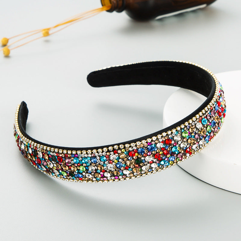 Women's Simple Hair Accessories Color Full Diamond Non-slip Headband