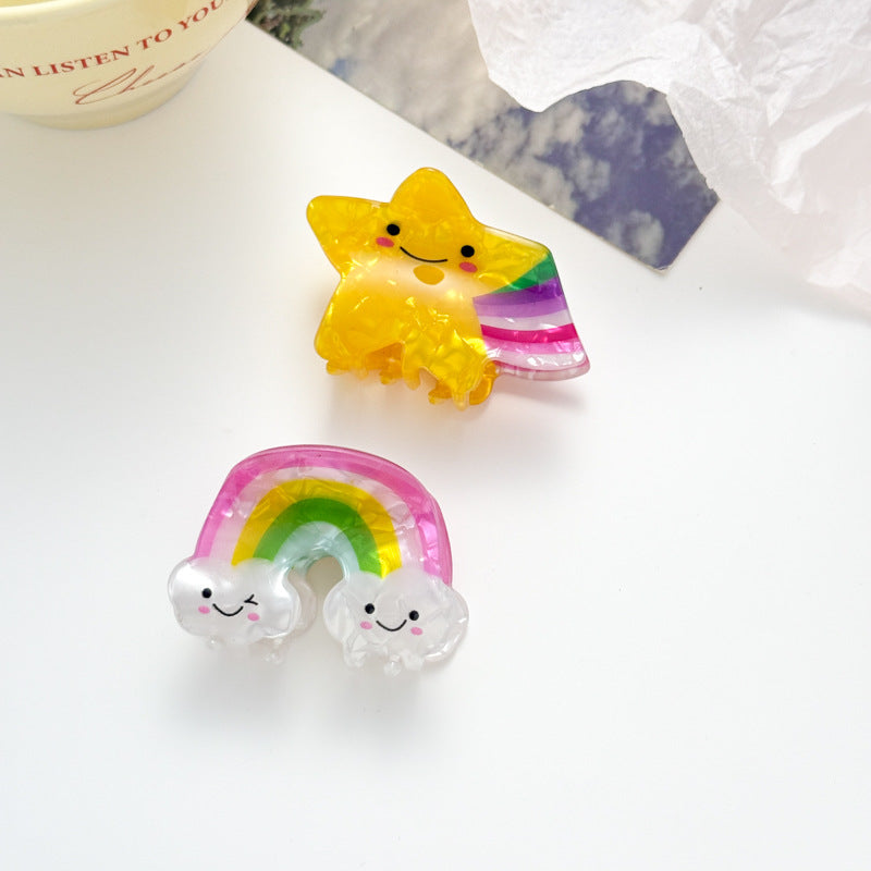 Female Versatile, Sweet And Cute Rainbow Star Clip