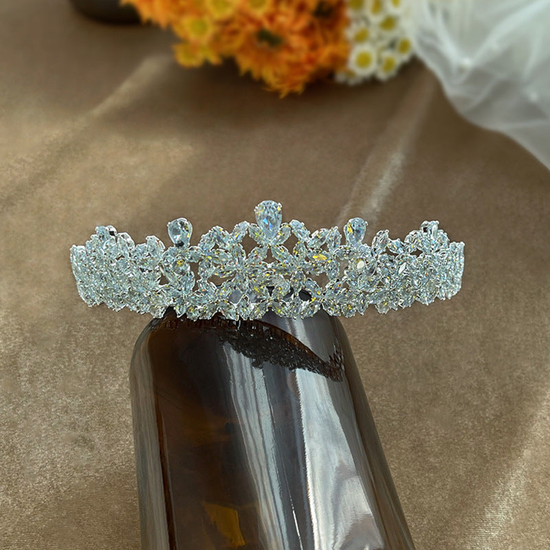 Bridal Heavy Industry Simple Crown Tiara Crystal