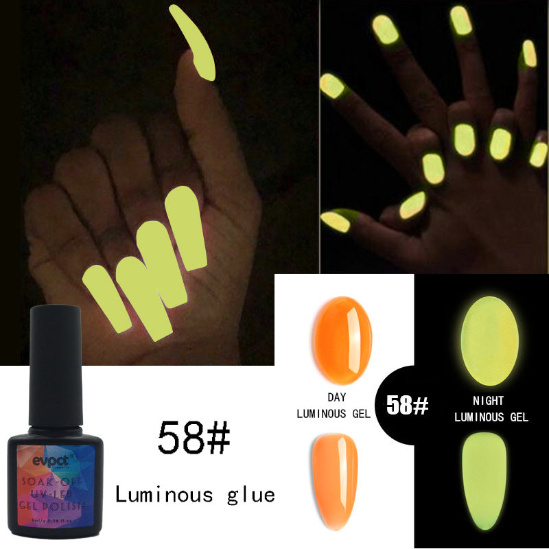 Evpct 6 Colors Luminous Glue Phototherapy Nail Glue UV Polish