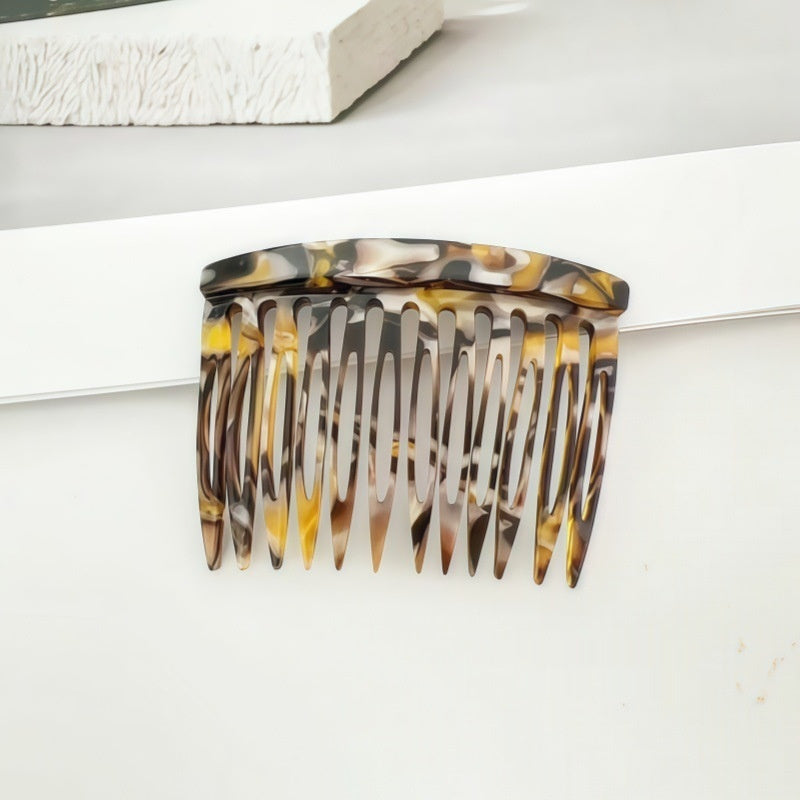Pixie-cut Bangs Leopard-print Non-slip Hair Bun Comb
