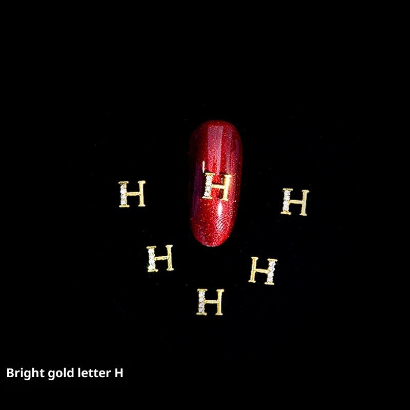 Cooc 26 Letter Alloy Nail Ornament Nail Crystal