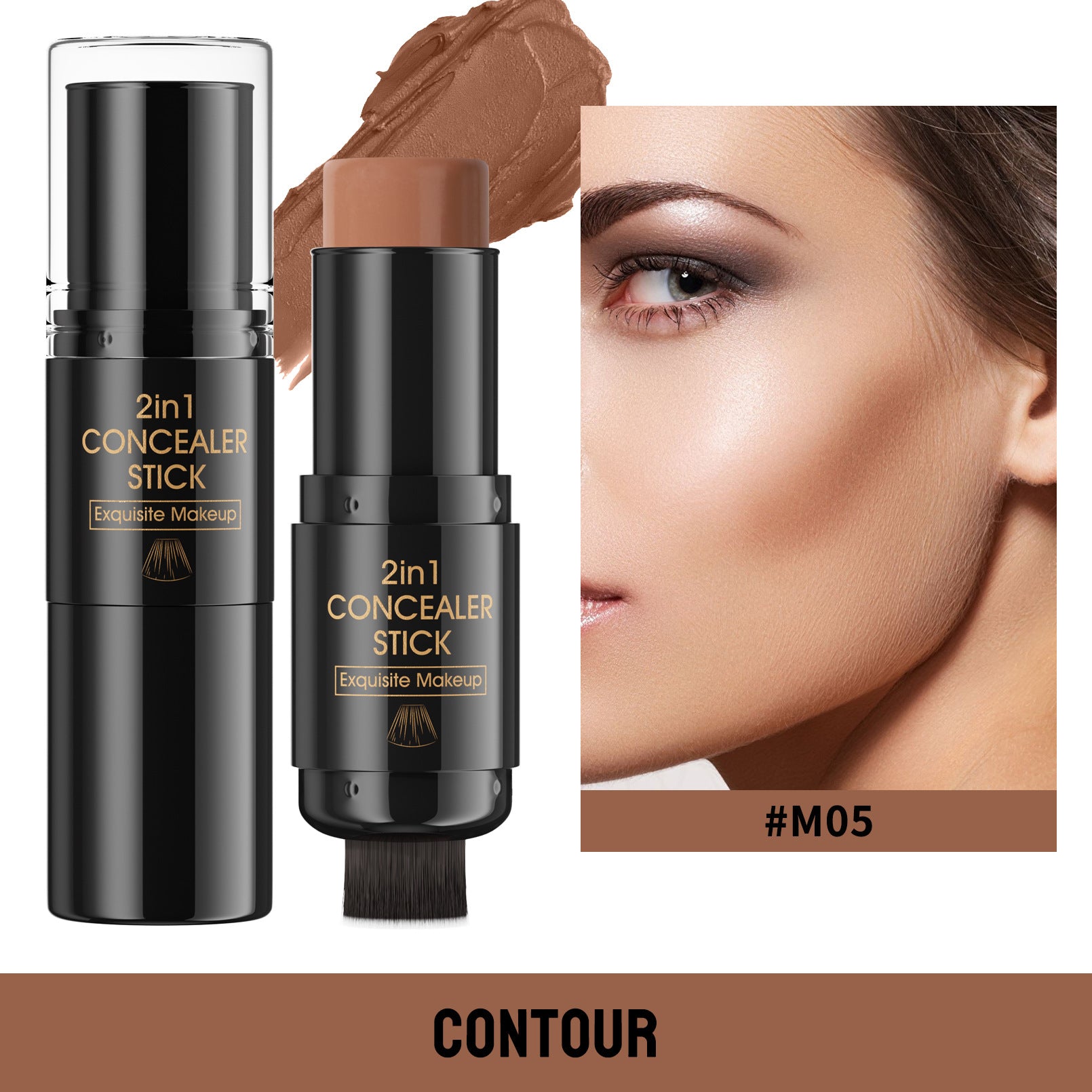 Hellokiss Highlight Blush Double-headed Contour Stick With Brush