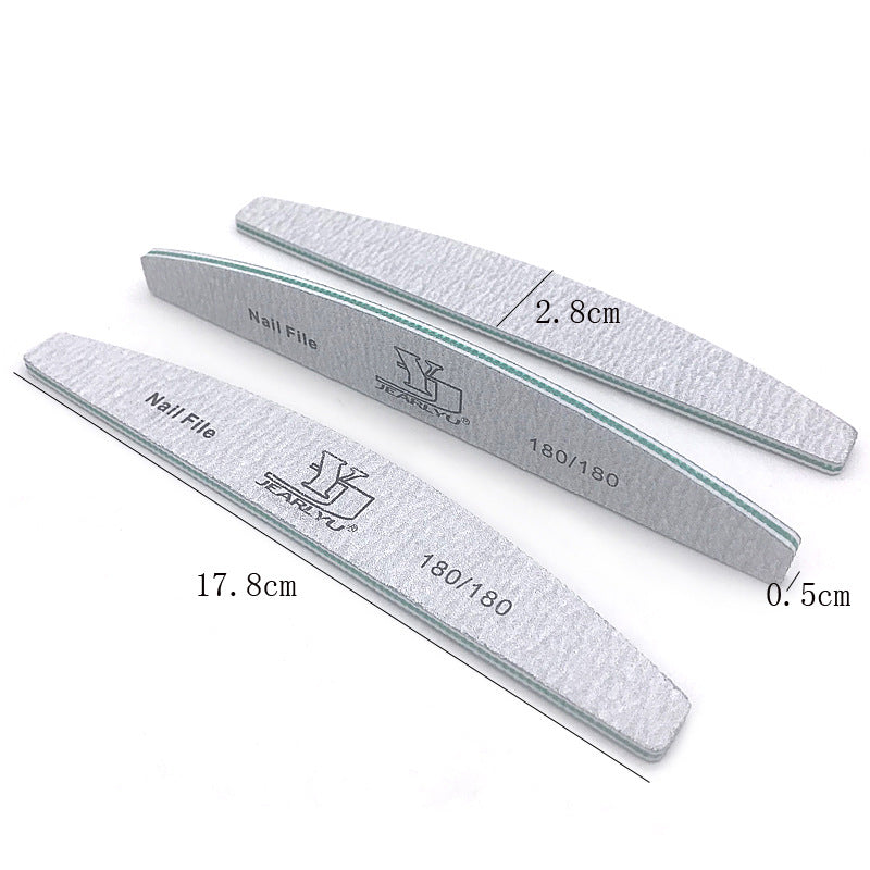 JearlYu High Quality Double-sided Half-month Nail File Strip Manicure Implement