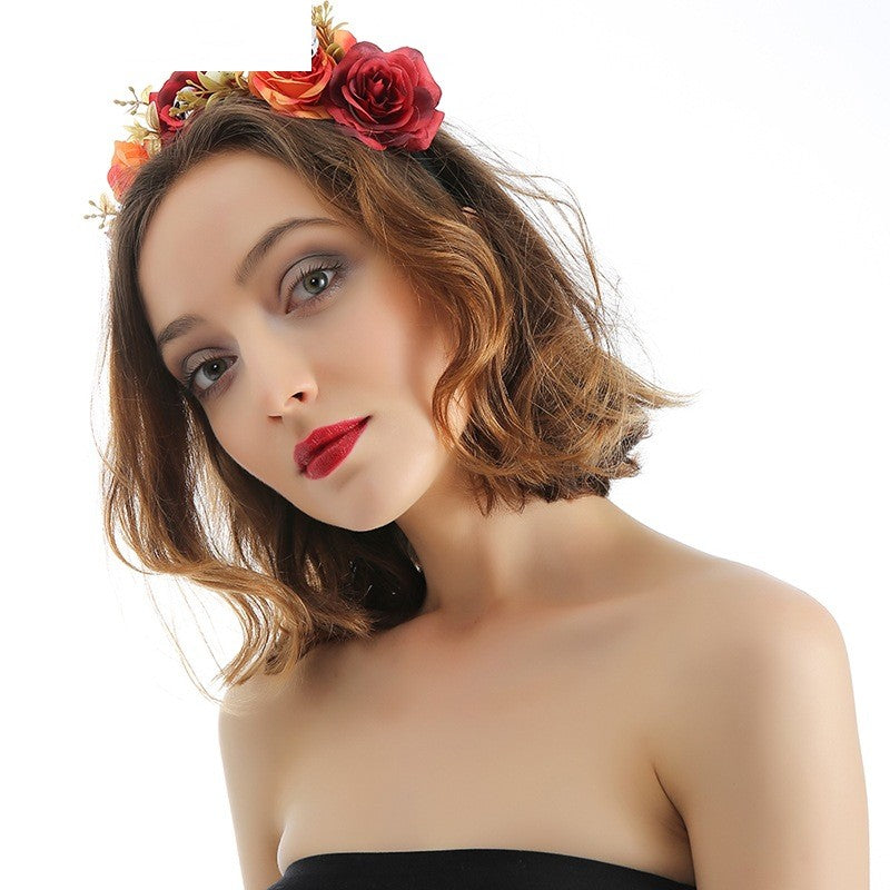 Simulated Cloth Spider Rose Hair Hoop