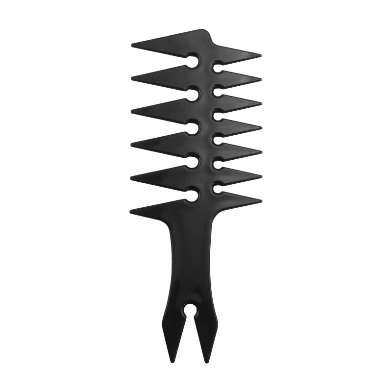 Men's Retro Electroplating Double-sided Oil Head Texture Comb Barber Big Back HeadHead Wide Tooth Fluffy Shape Comb
