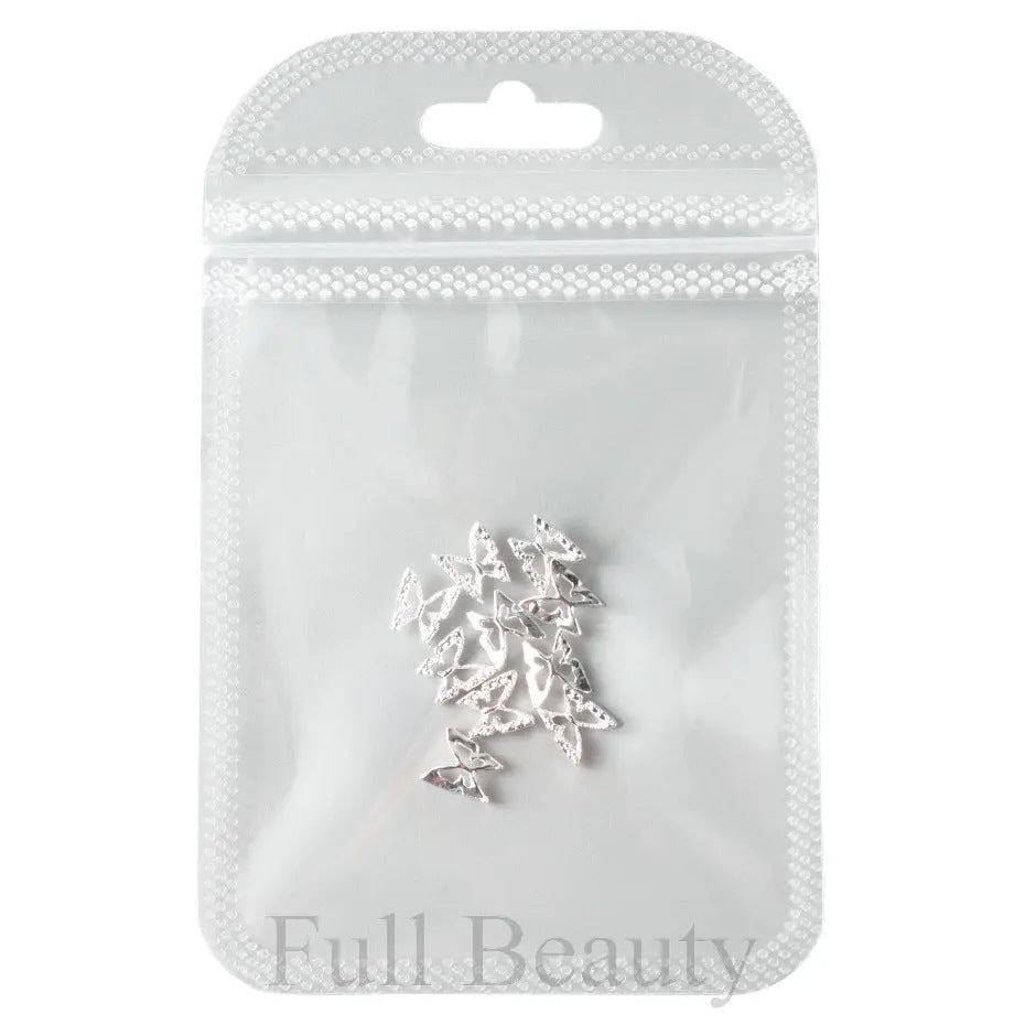 New 10 Gold Alloy Ornament Three-dimensional Metal Butterfly Nail Crystal Accessories