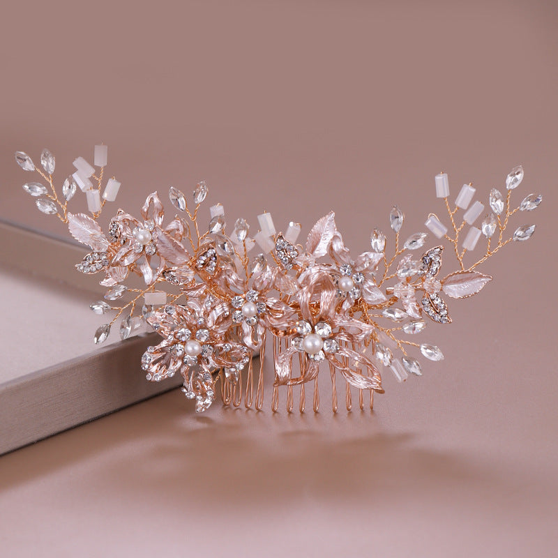 Women's Fashion Simple Handmade Rhinestone Hair Comb