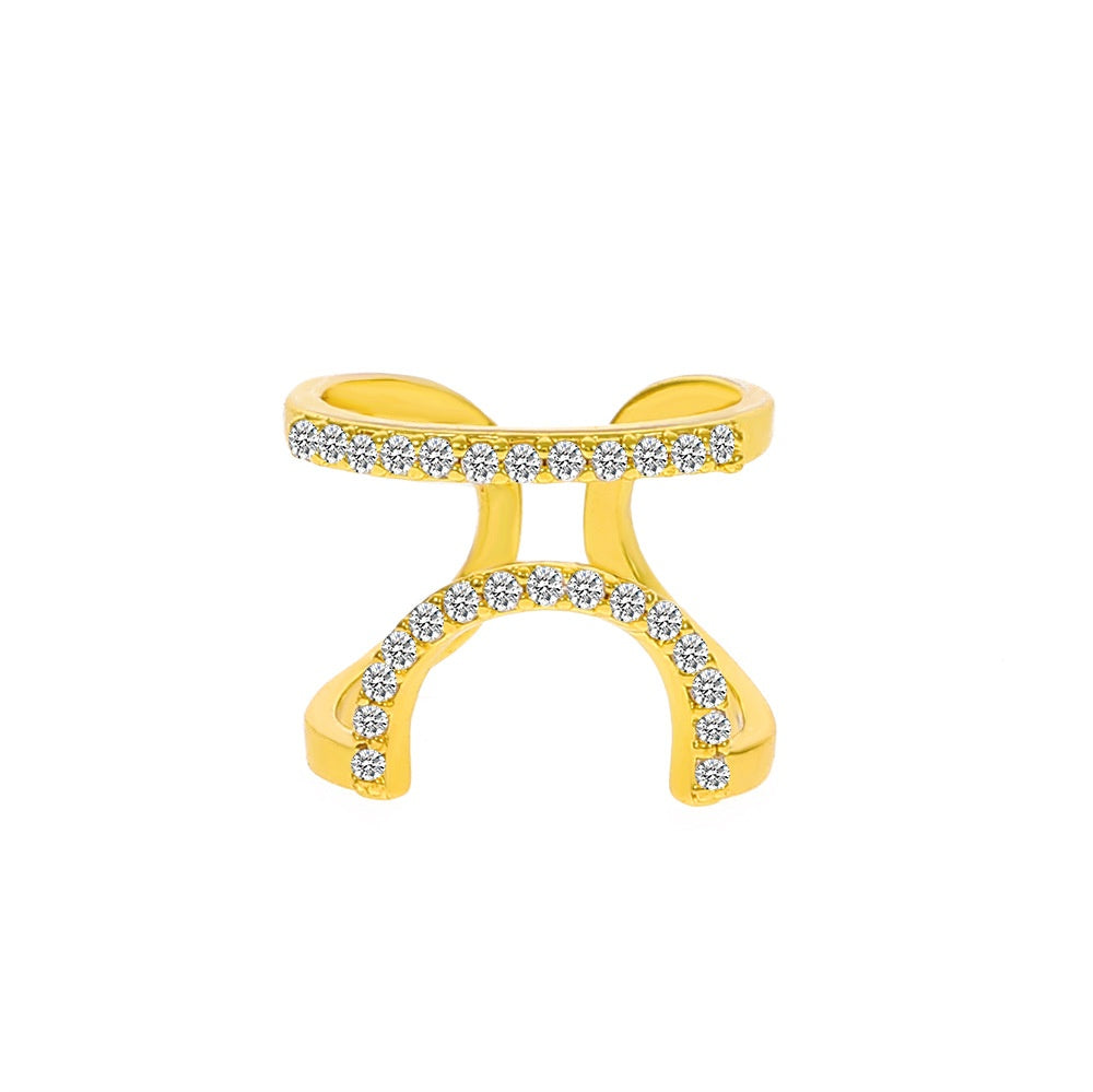 Cross-border New Arrival Micro Inlaid Zircon Graceful Personality Wear Removable Fake Nail Tip Ring