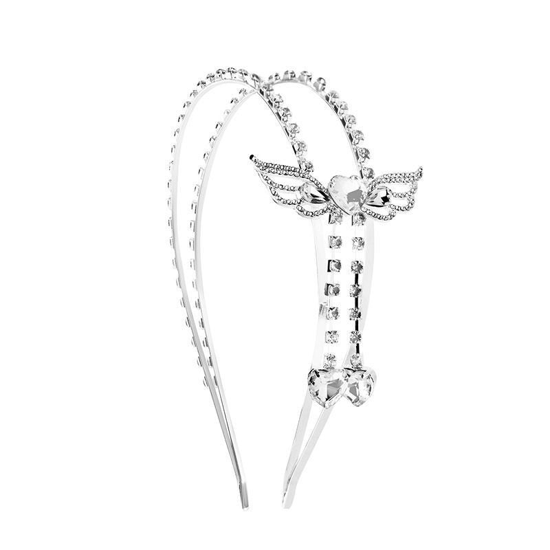 Fairy Elegant Princess Crystal Wings Love Tassel Headband Hair Accessories