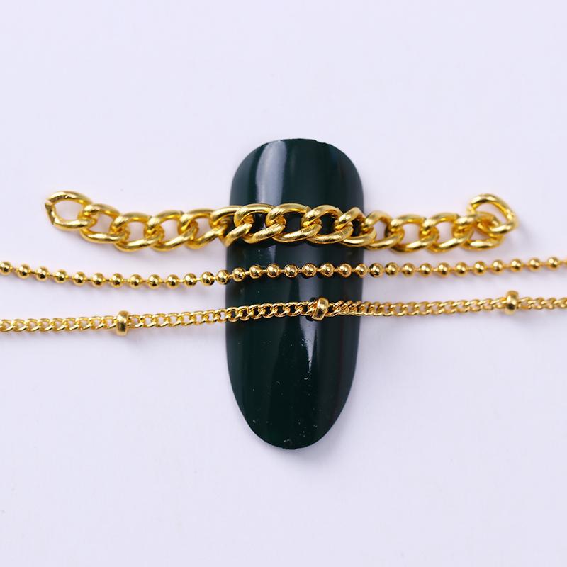 Born Pretty Nail Beauty Chain Alloy DIY Gold Beads