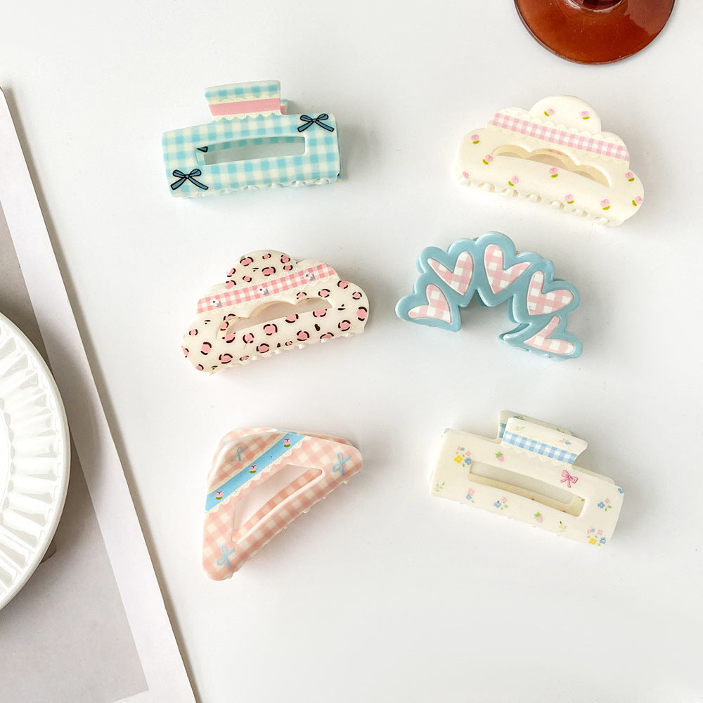 Hairpin Love Floral Plaid Bow Claw Clip