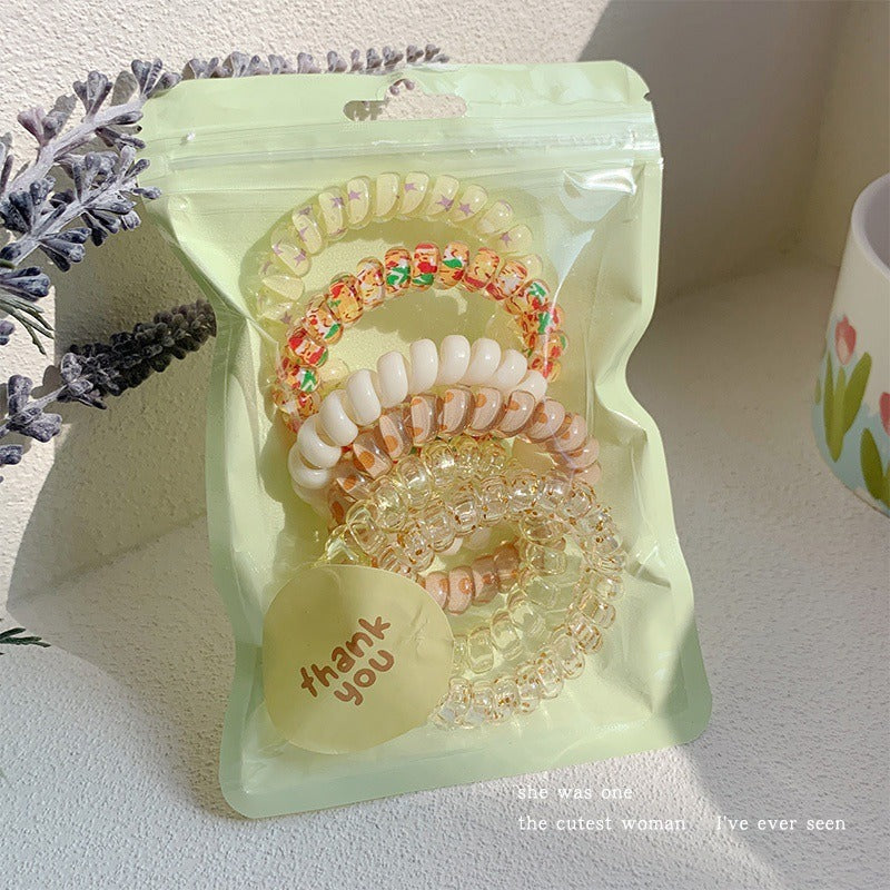 Telephone Wire Hair Ties Hair Rope Hair-binding High Elasticity Not Tight Hair