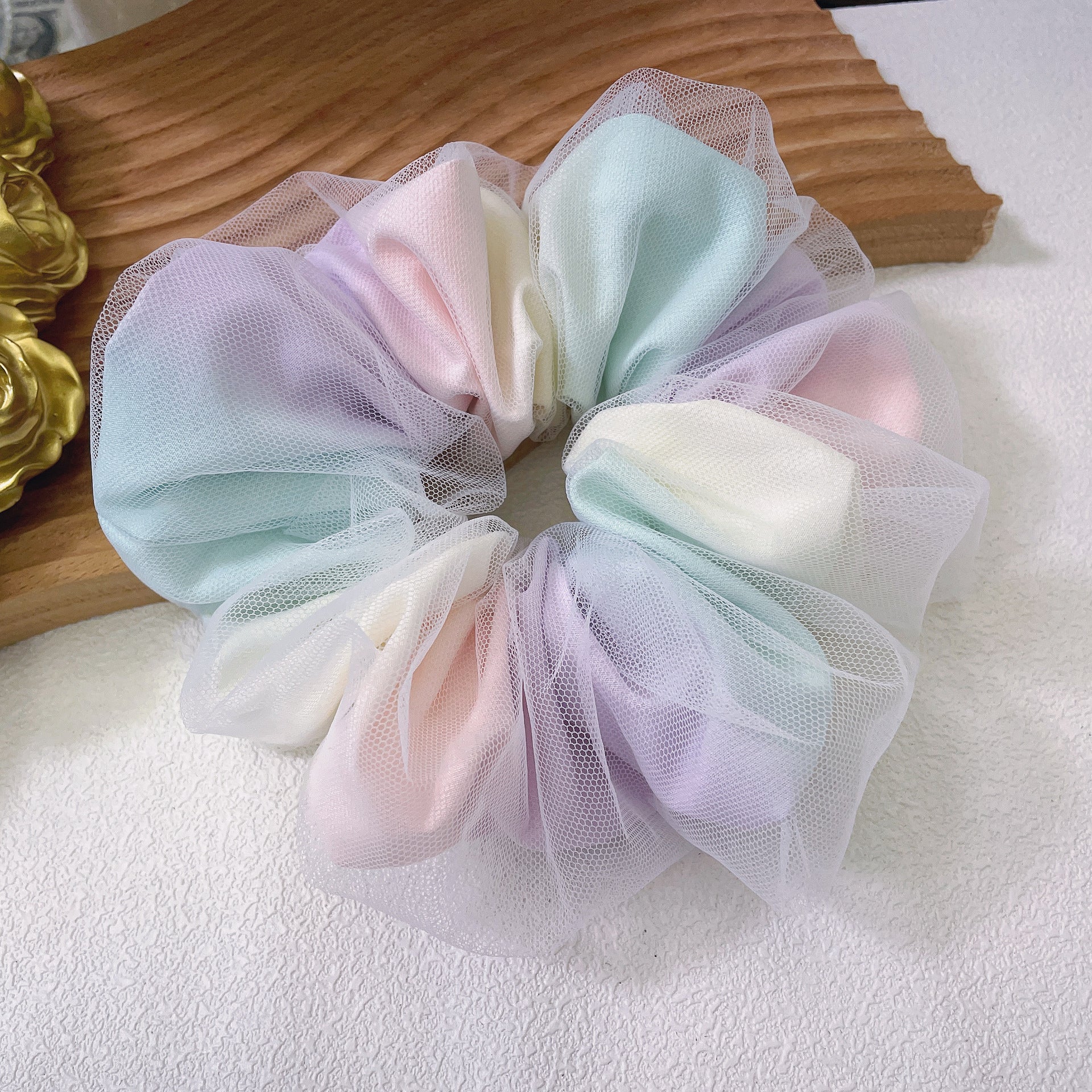 Rainbow Double-layered Large Intestine Hair Tie