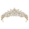 Women's Rhinestone Pearl Handmade Crown