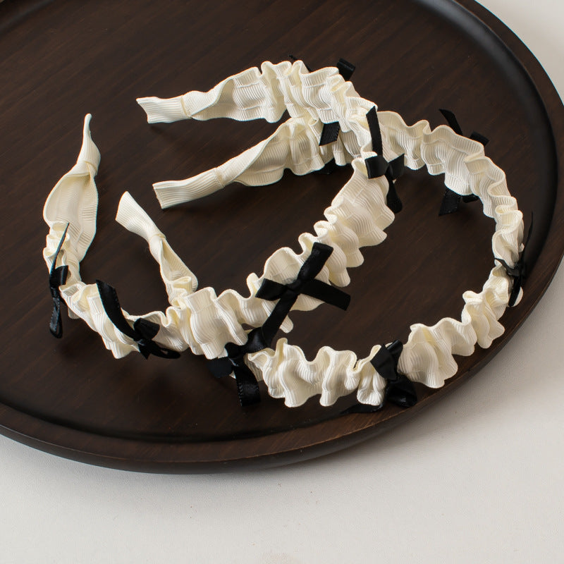 Princess Wide Pleated Headband Bow Tiara