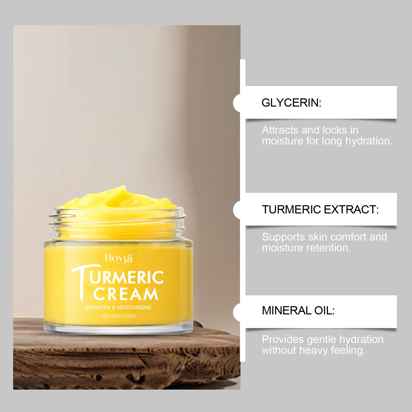 Turmeric Moisturizing Face Cream, Brightens Skin Tone