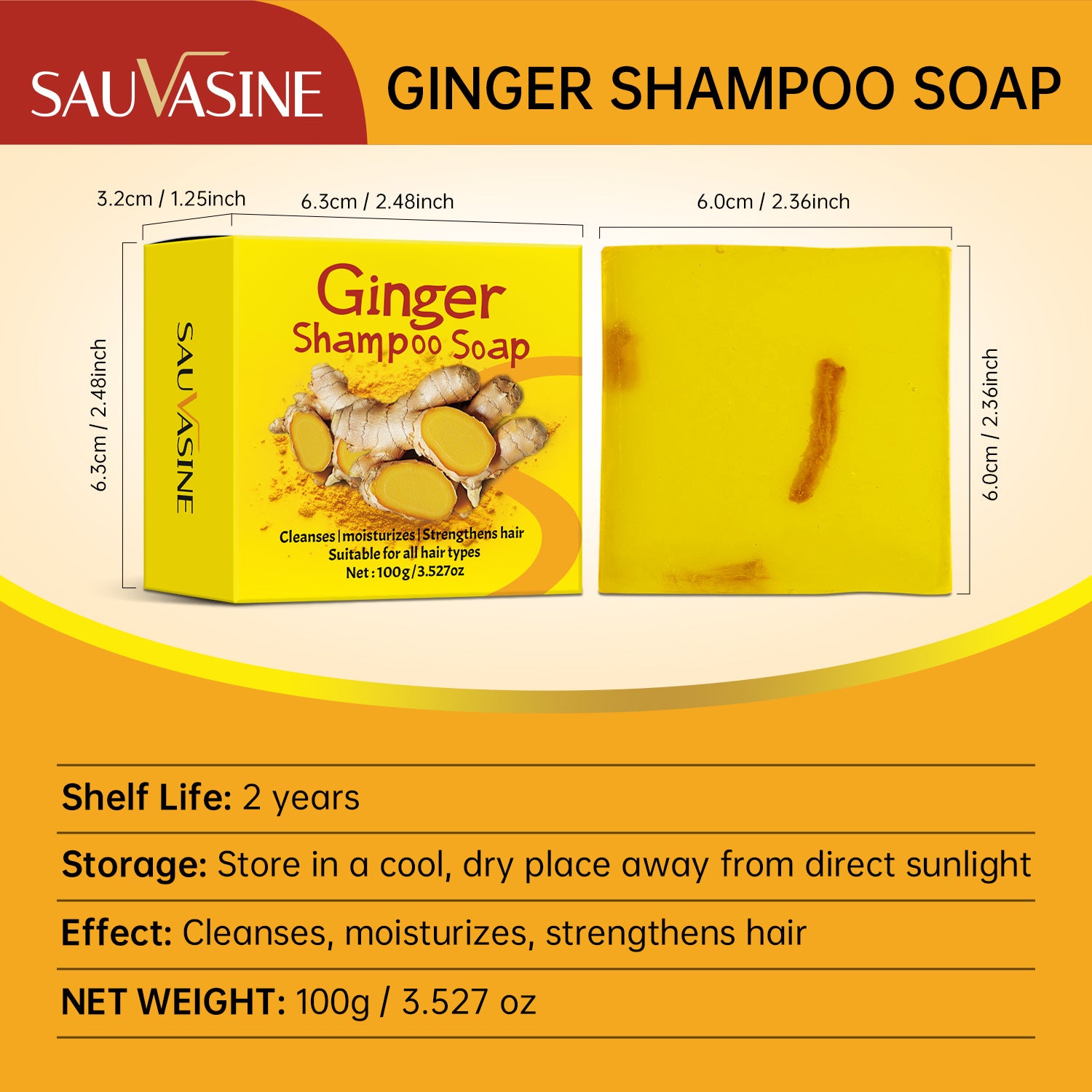 Sauvasine Ginger Shampoo Soap Hair Care