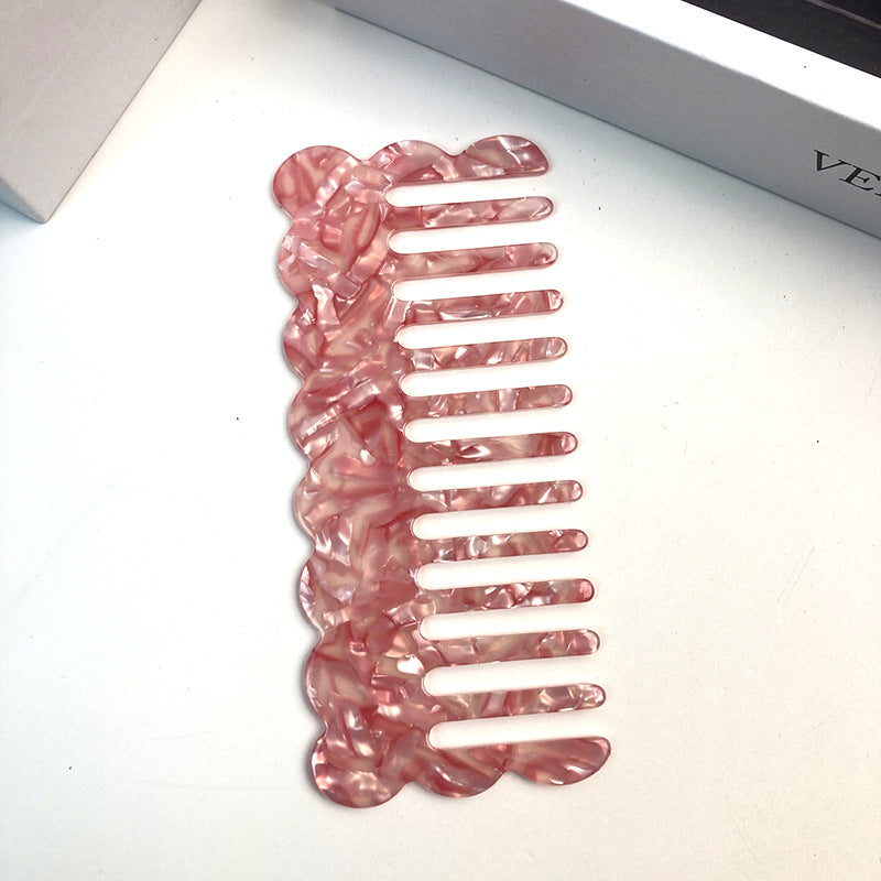Acetate Board Geometric Simple Retro Cute And Graceful Wave Hairdressing Comb
