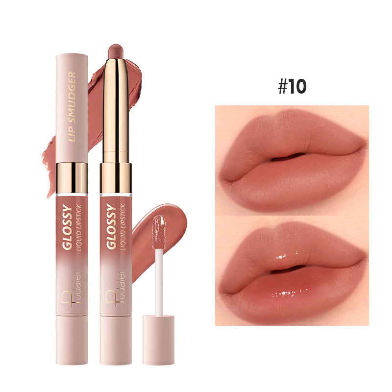 10-color Double-headed Mouth Red Color Matte Finish Lip Gloss