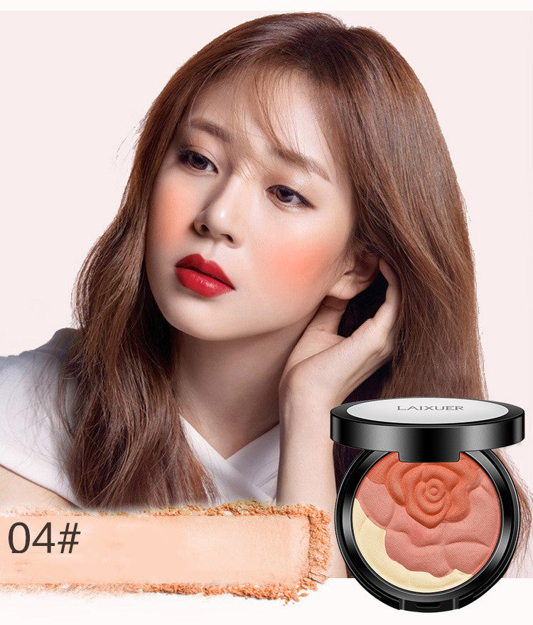 Laixuer Rose Love Mixed Color Rouge Three-dimensional Facial Repair Natural Blush