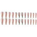 Foreign Trade Hot Selling Ceramic White Line Spot Drill Hand-worn Nail Fake Nail Patch Nail Tips Finished Product Wholesale
