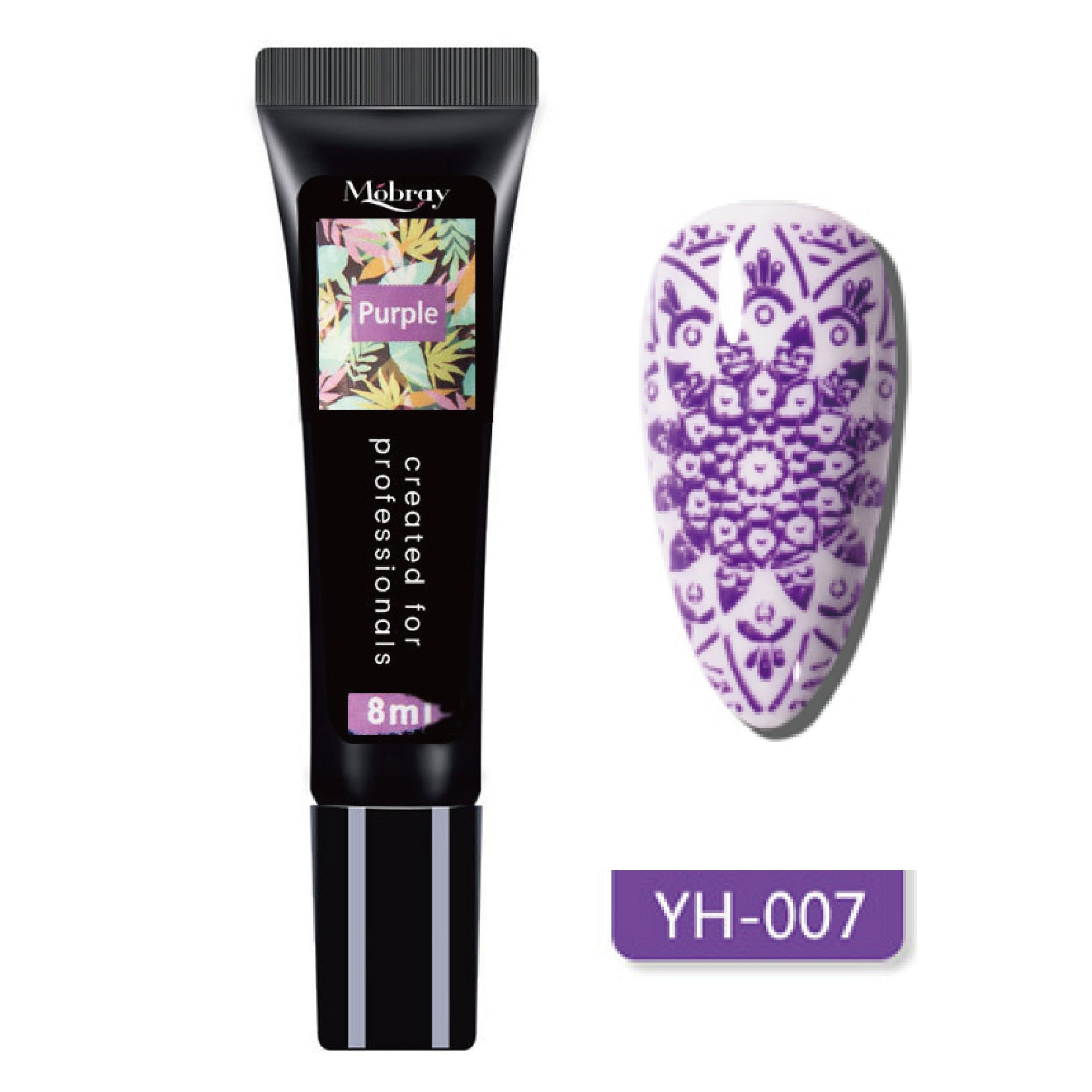 Mobray Manicure Printing Glue Hose Steel Plate Transfer UV Polish Phototherapy Plastic 25 Colors