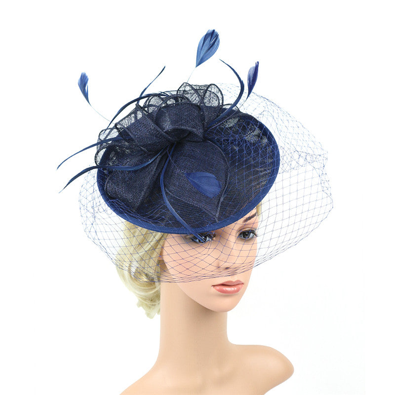 Linen Hat Feather Headdress Bridal Photography Photo Accessories