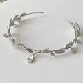 Crown Mori Style Leaves Water Drop Full Diamond Bride Forehead Ornament Super Fairy Princess On The Run Hair Band