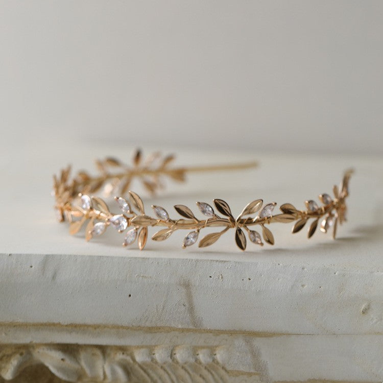 Zircon Hairband High-grade Golden Bride