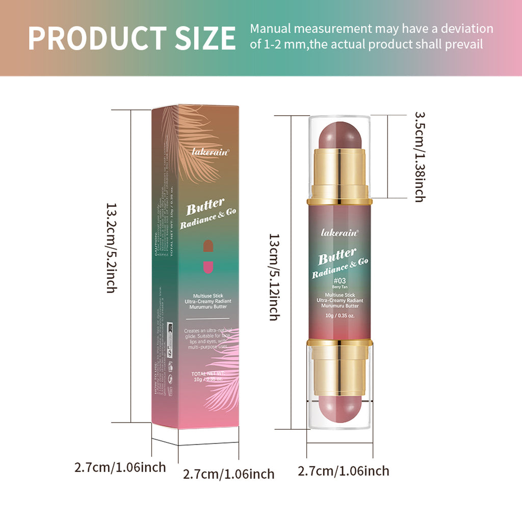 Lakerain Natural Nude Makeup Double-headed Three-dimensional Face Repair Blush Stick