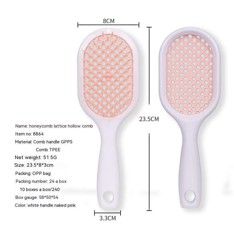 Household Wet And Dry Hollow Comb Shape Mesh Comb