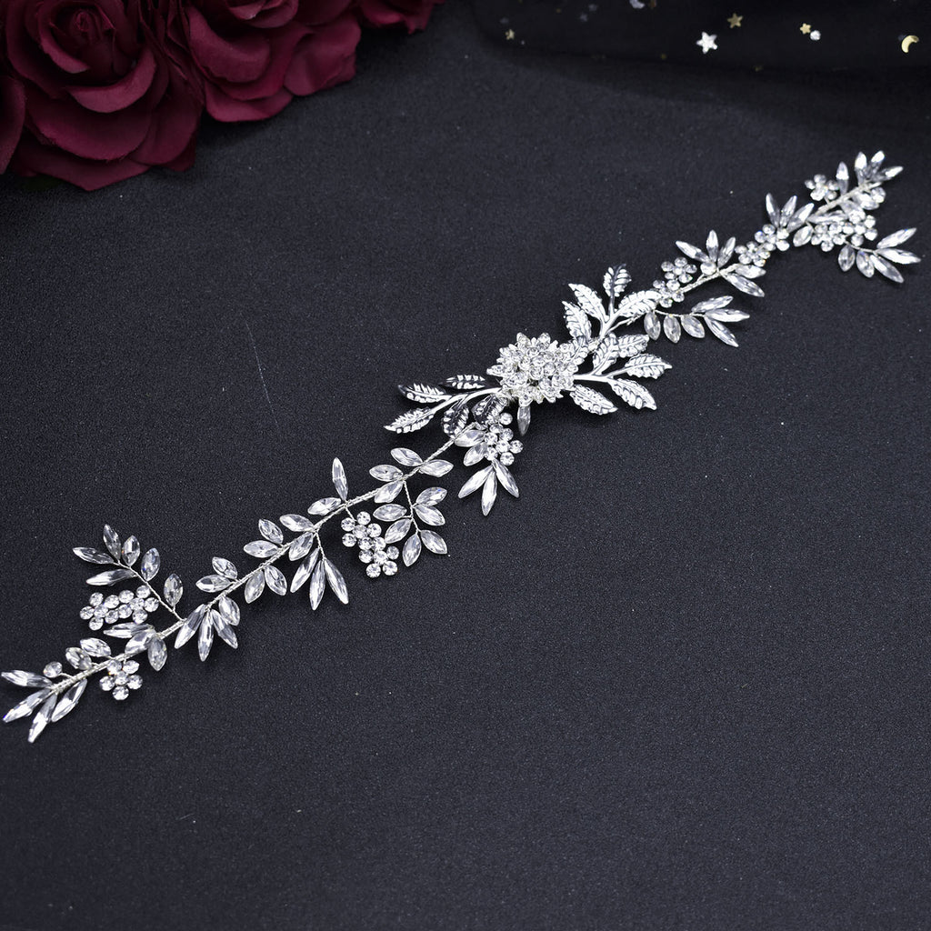 Alloy Leaf Rhinestone Handmade Headband Ladies