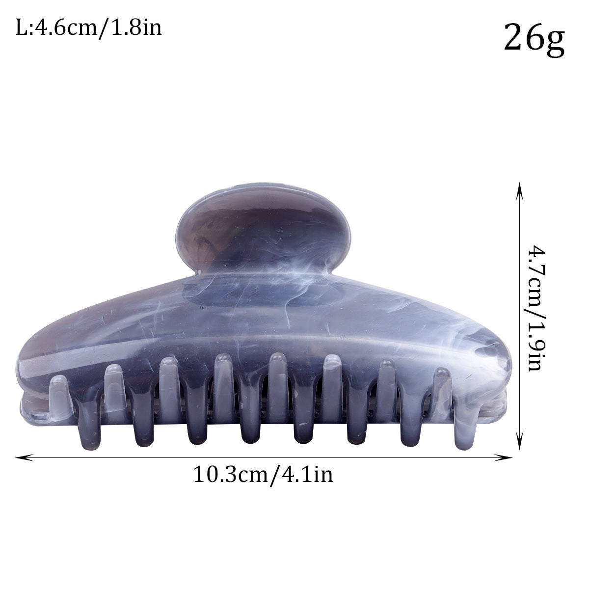 Exquisite Card-mounted High-grade Acetate Marble Cloud Pattern Back Head Shark Clip Semicircle Crescent