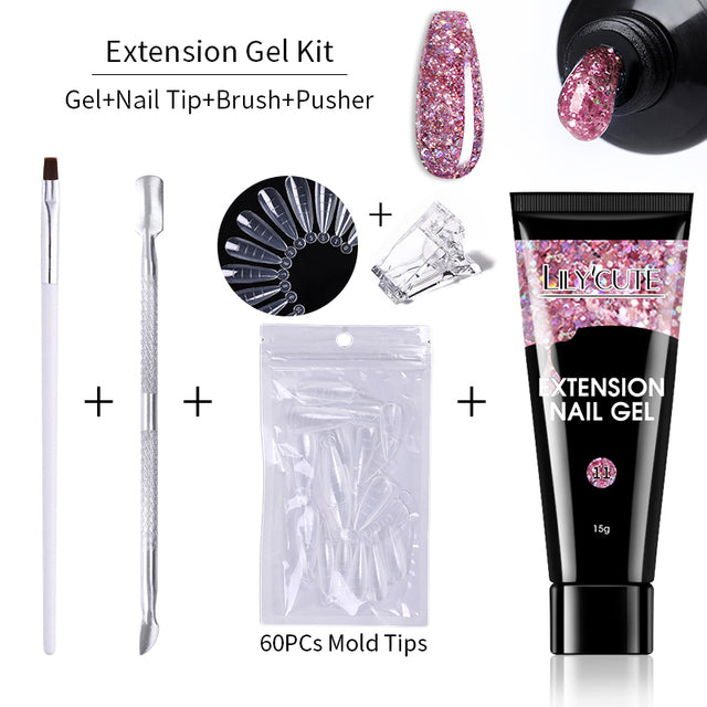 Lilycute Nail Extension Gel Kit Absorbs UV Rays