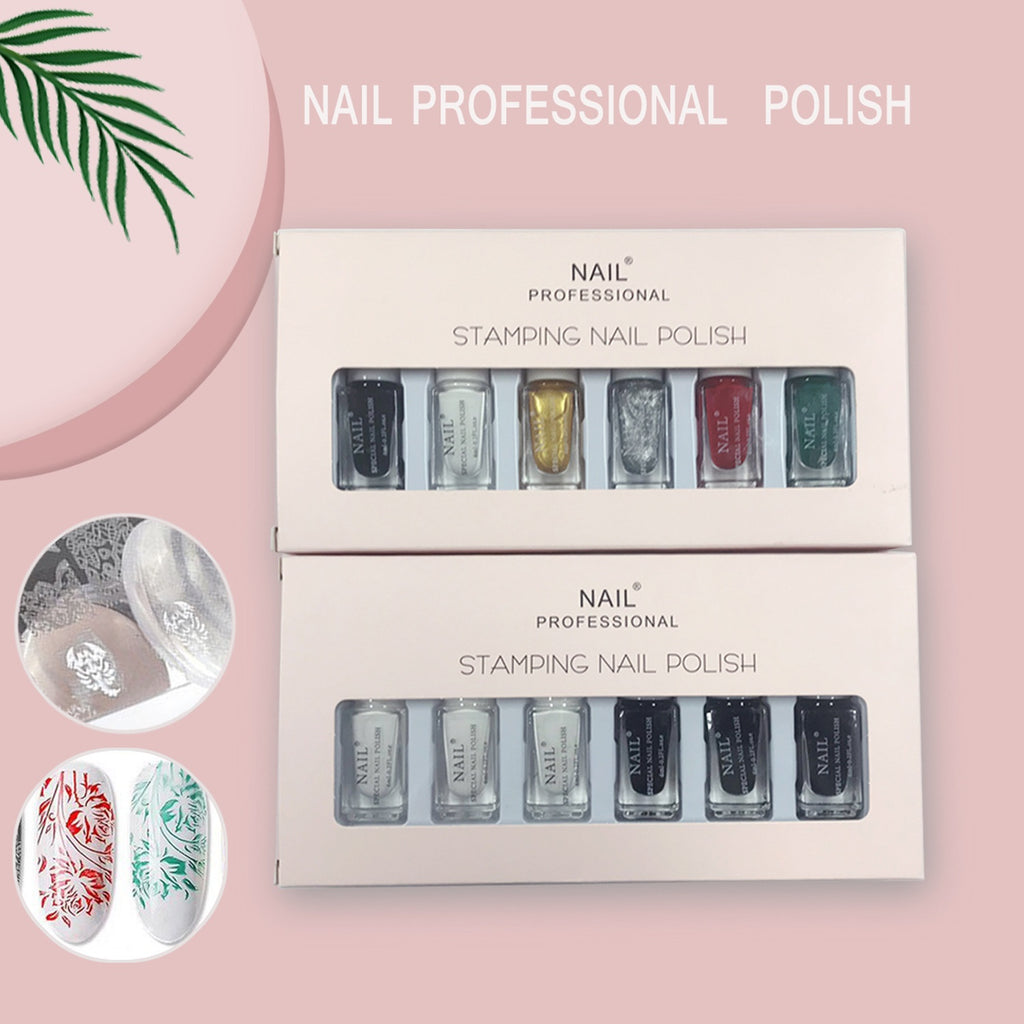 Painted Print Oil Transfer Oil Transfer Print Template Nail Polish Set