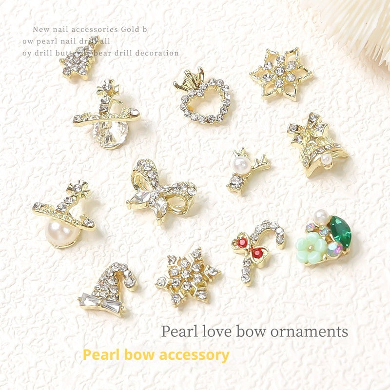 Christmas Love Bell Metal Nail Drill Accessories