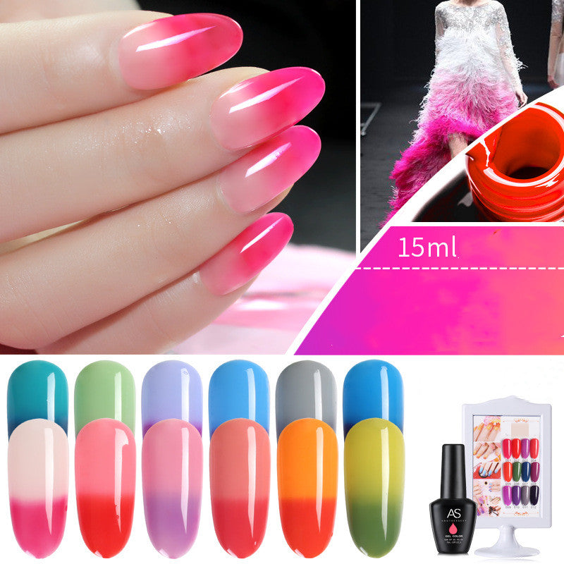 AS Temperature Change Glue Gradient Color Nail Polish Glue Durable Waterproof
