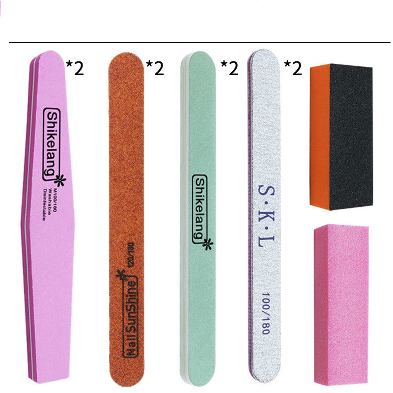 SZLIAN Nail Art Tool Set Decoration Nail File Polishing Strip Polishing Nail Sand Strip Exfoliating Scissors