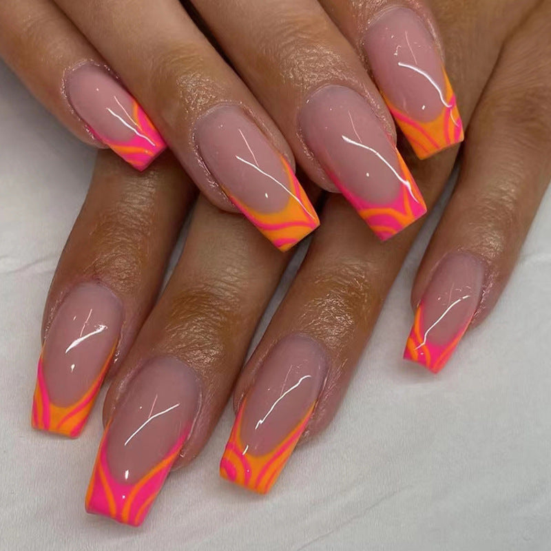 Mid-length Smudges French Nail Sticker