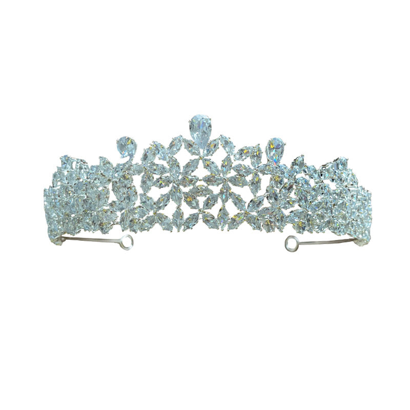 Bridal Heavy Industry Simple Crown Tiara Crystal