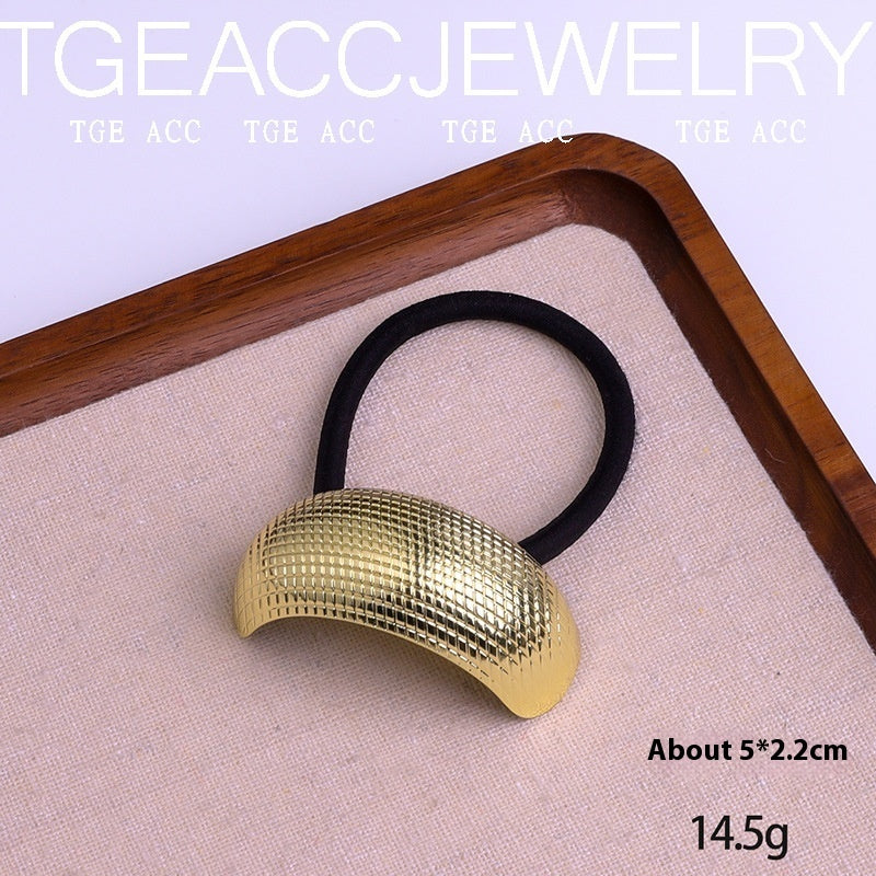European And American Cold Style Geometric Metal Concave-convex Stretch Retro Head Rope
