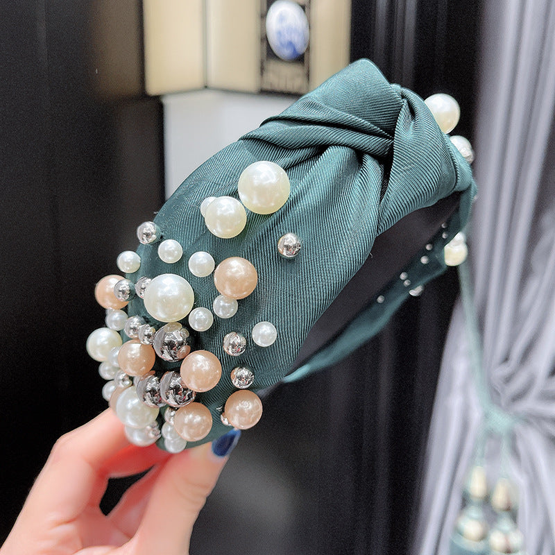 Ladies Fashion Personality Pearl Headband Multicolor