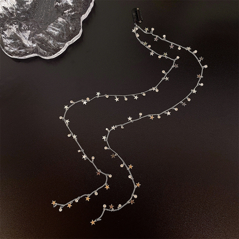 Sparkling Star Braided Hair Chain Long Tassel