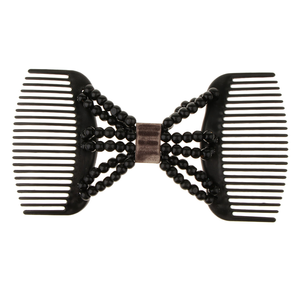 Faux wood double row hair comb
