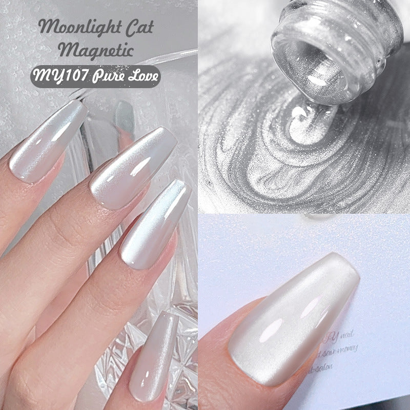 Born Pretty Mirror Porcelain White Cat's Eye White Moonlight Gel Nail Polish