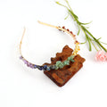 Winding Golden Double Row Natural Crystal Gravel Headband