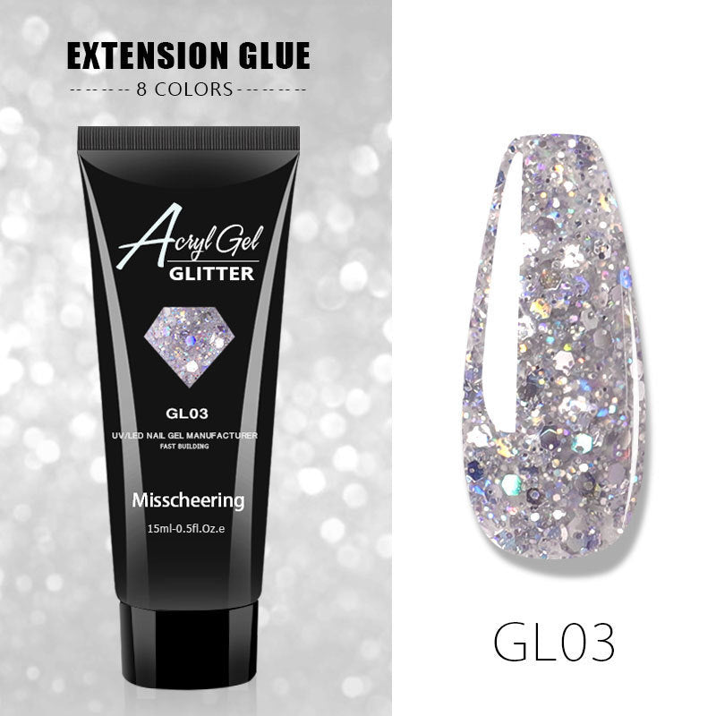 Acryl Gel Glitter Nail Extension Gel Painless and Rapid Nail Extension