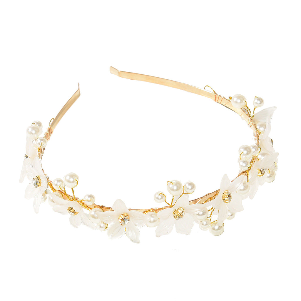 Women's Floral Pearl Hair Hoop Headwear