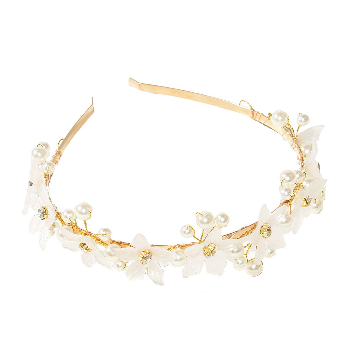 Women's Floral Pearl Hair Hoop Headwear
